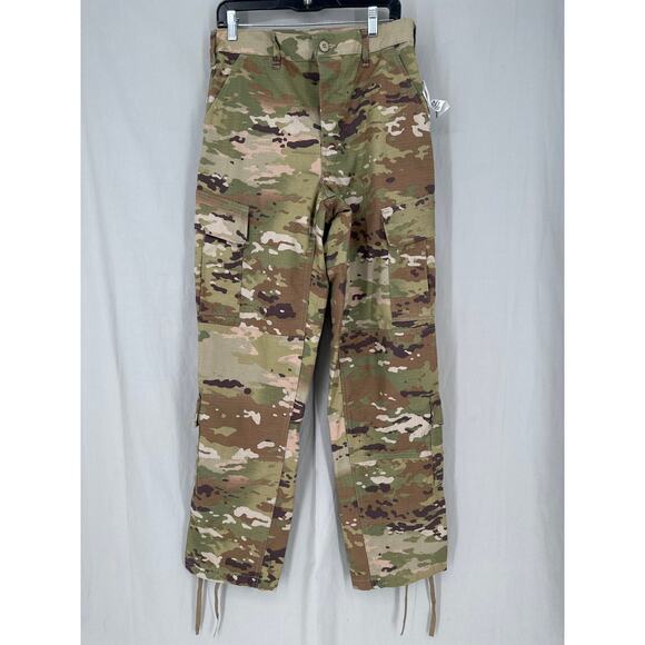 Army Combat Trousers Pants 32x33 Small Green Camouflage Cargo Ripstop New - Picture 1 of 8